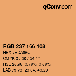 Color code: RGB 237 166 108 | qconv.com