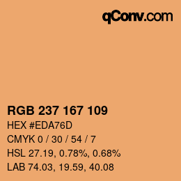 カラーコード: RGB 237 167 109 | qconv.com