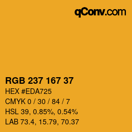 Color code: RGB 237 167 37 | qconv.com