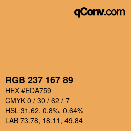 颜色代码: RGB 237 167 89 | qconv.com
