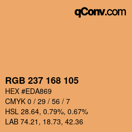 Color code: RGB 237 168 105 | qconv.com