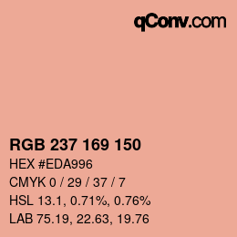 カラーコード: RGB 237 169 150 | qconv.com