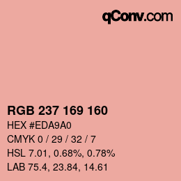 Color code: RGB 237 169 160 | qconv.com