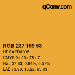 カラーコード: RGB 237 169 53 | qconv.com