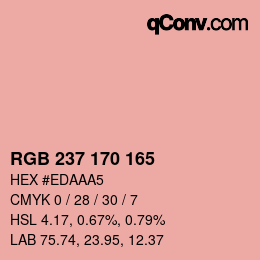 Color code: RGB 237 170 165 | qconv.com