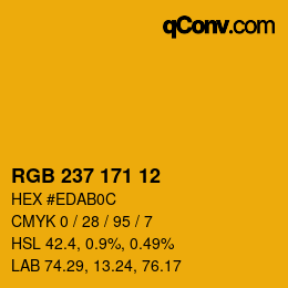 カラーコード: RGB 237 171 12 | qconv.com