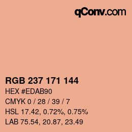 Color code: RGB 237 171 144 | qconv.com