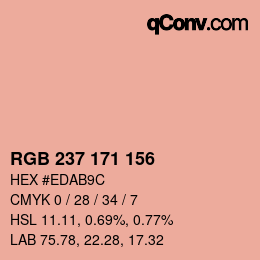 颜色代码: RGB 237 171 156 | qconv.com