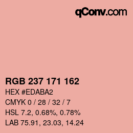颜色代码: RGB 237 171 162 | qconv.com