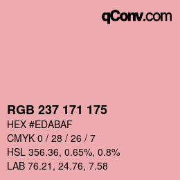 颜色代码: RGB 237 171 175 | qconv.com