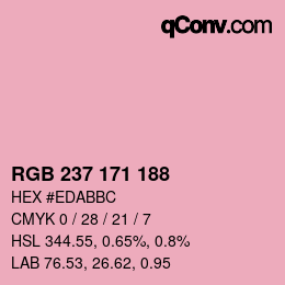 颜色代码: RGB 237 171 188 | qconv.com