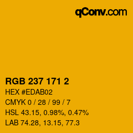 カラーコード: RGB 237 171 2 | qconv.com