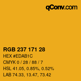 Código de color: RGB 237 171 28 | qconv.com
