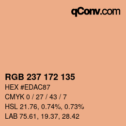 カラーコード: RGB 237 172 135 | qconv.com
