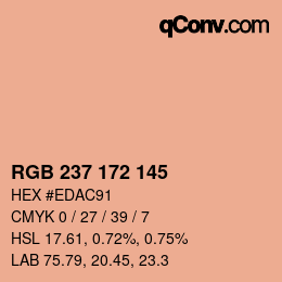 カラーコード: RGB 237 172 145 | qconv.com