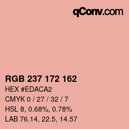 カラーコード: RGB 237 172 162 | qconv.com