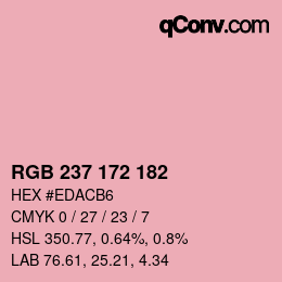 颜色代码: RGB 237 172 182 | qconv.com