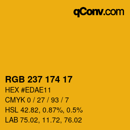 カラーコード: RGB 237 174 17 | qconv.com