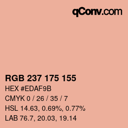 Color code: RGB 237 175 155 | qconv.com
