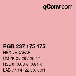 Color code: RGB 237 175 175 | qconv.com