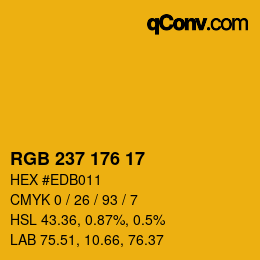 Color code: RGB 237 176 17 | qconv.com