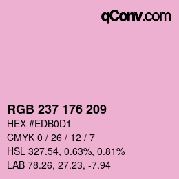 Farbcode: RGB 237 176 209 | qconv.com