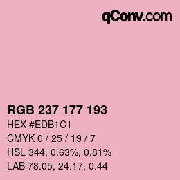 颜色代码: RGB 237 177 193 | qconv.com