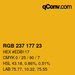 Color code: RGB 237 177 23 | qconv.com