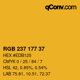 Color code: RGB 237 177 37 | qconv.com