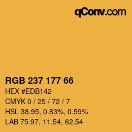 カラーコード: RGB 237 177 66 | qconv.com