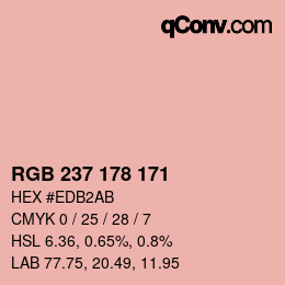 Código de color: RGB 237 178 171 | qconv.com