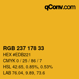 Color code: RGB 237 178 33 | qconv.com