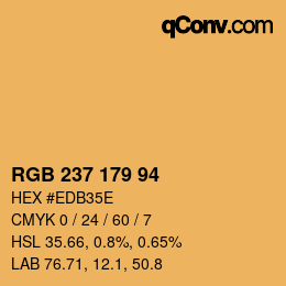カラーコード: RGB 237 179 94 | qconv.com
