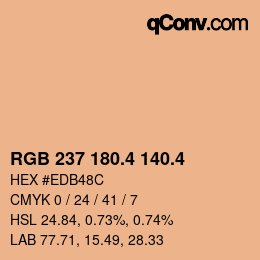 カラーコード: RGB 237 180.4 140.4 | qconv.com