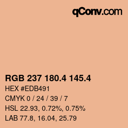 カラーコード: RGB 237 180.4 145.4 | qconv.com
