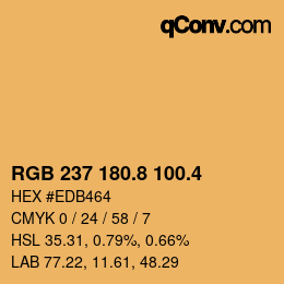 カラーコード: RGB 237 180.8 100.4 | qconv.com