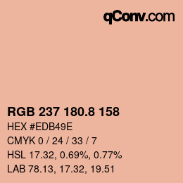 カラーコード: RGB 237 180.8 158 | qconv.com