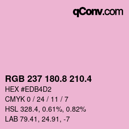 カラーコード: RGB 237 180.8 210.4 | qconv.com