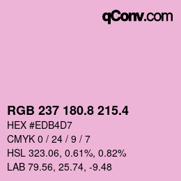 カラーコード: RGB 237 180.8 215.4 | qconv.com