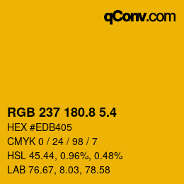 カラーコード: RGB 237 180.8 5.4 | qconv.com