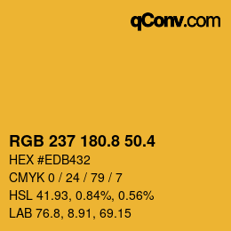 カラーコード: RGB 237 180.8 50.4 | qconv.com