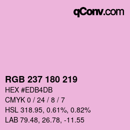 カラーコード: RGB 237 180 219 | qconv.com