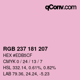 Color code: RGB 237 181 207 | qconv.com