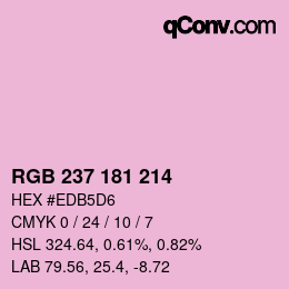 Código de color: RGB 237 181 214 | qconv.com
