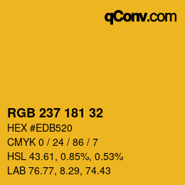 Color code: RGB 237 181 32 | qconv.com