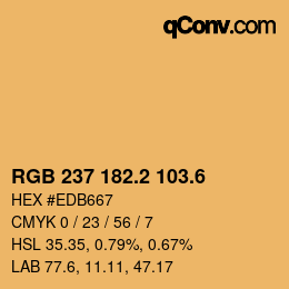 カラーコード: RGB 237 182.2 103.6 | qconv.com