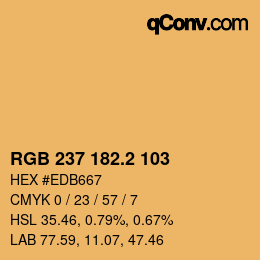 カラーコード: RGB 237 182.2 103 | qconv.com