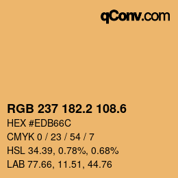 カラーコード: RGB 237 182.2 108.6 | qconv.com
