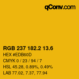 カラーコード: RGB 237 182.2 13.6 | qconv.com