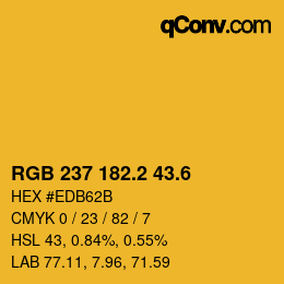 カラーコード: RGB 237 182.2 43.6 | qconv.com